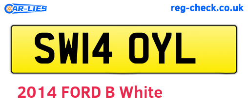 SW14OYL are the vehicle registration plates.
