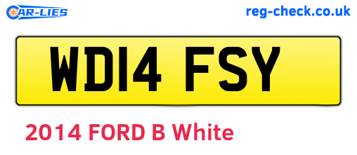 WD14FSY are the vehicle registration plates.
