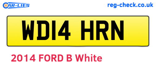 WD14HRN are the vehicle registration plates.