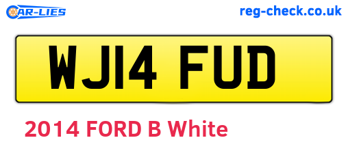 WJ14FUD are the vehicle registration plates.