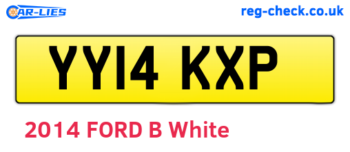 YY14KXP are the vehicle registration plates.