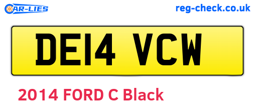 DE14VCW are the vehicle registration plates.
