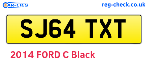 SJ64TXT are the vehicle registration plates.