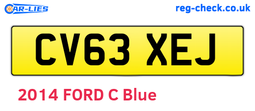 CV63XEJ are the vehicle registration plates.