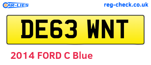 DE63WNT are the vehicle registration plates.