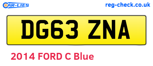 DG63ZNA are the vehicle registration plates.