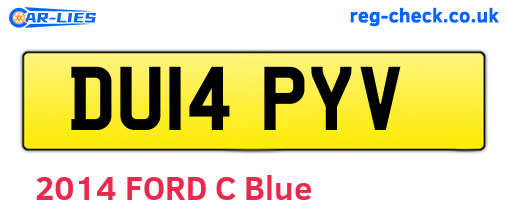 DU14PYV are the vehicle registration plates.