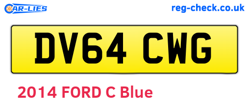DV64CWG are the vehicle registration plates.