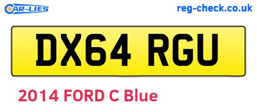 DX64RGU are the vehicle registration plates.