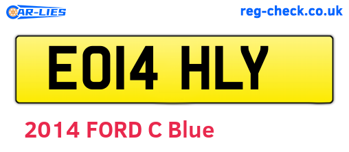 EO14HLY are the vehicle registration plates.