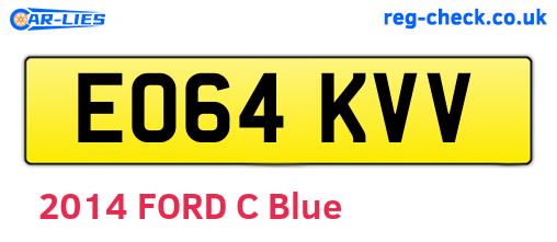 EO64KVV are the vehicle registration plates.