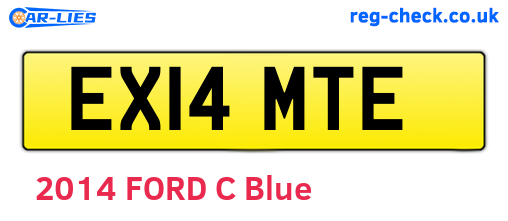 EX14MTE are the vehicle registration plates.