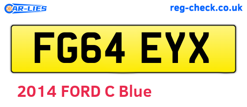FG64EYX are the vehicle registration plates.