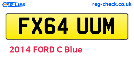 FX64UUM are the vehicle registration plates.