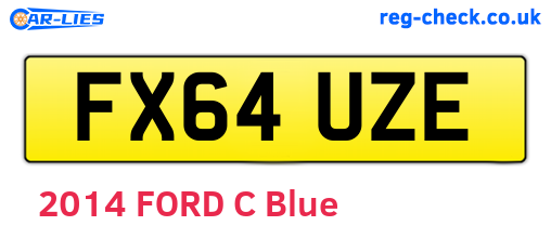 FX64UZE are the vehicle registration plates.