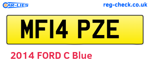 MF14PZE are the vehicle registration plates.