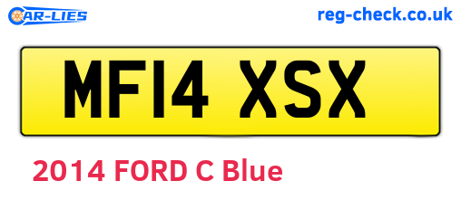 MF14XSX are the vehicle registration plates.