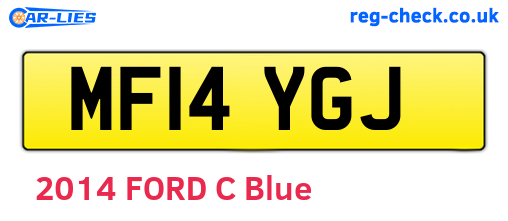 MF14YGJ are the vehicle registration plates.