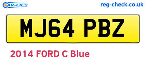 MJ64PBZ are the vehicle registration plates.