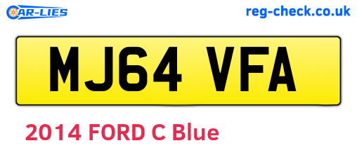 MJ64VFA are the vehicle registration plates.