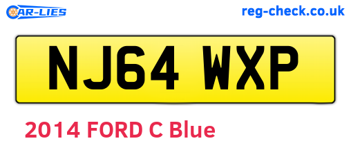 NJ64WXP are the vehicle registration plates.