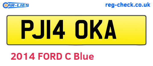 PJ14OKA are the vehicle registration plates.