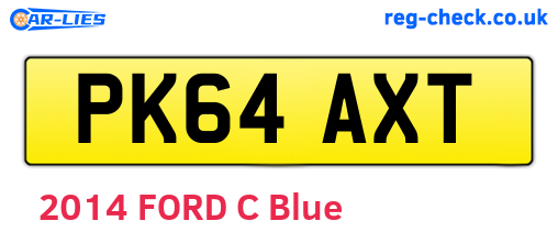 PK64AXT are the vehicle registration plates.