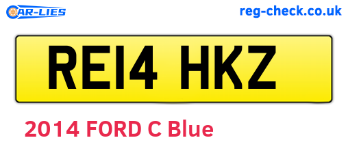 RE14HKZ are the vehicle registration plates.