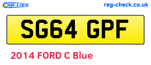 SG64GPF are the vehicle registration plates.