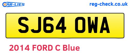 SJ64OWA are the vehicle registration plates.
