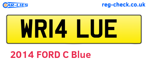 WR14LUE are the vehicle registration plates.