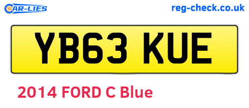 YB63KUE are the vehicle registration plates.