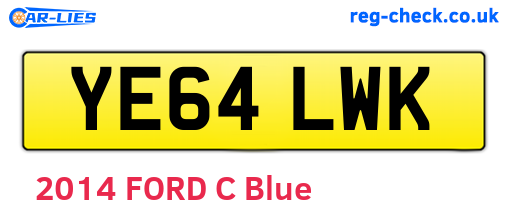 YE64LWK are the vehicle registration plates.