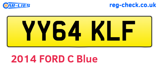 YY64KLF are the vehicle registration plates.