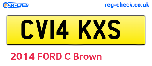 CV14KXS are the vehicle registration plates.