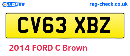 CV63XBZ are the vehicle registration plates.