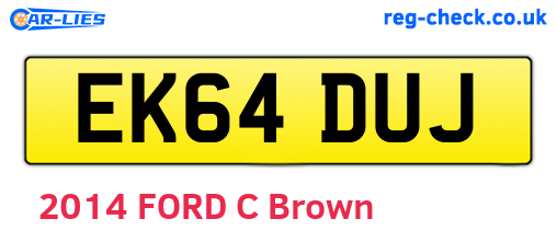 EK64DUJ are the vehicle registration plates.