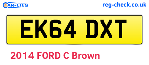 EK64DXT are the vehicle registration plates.