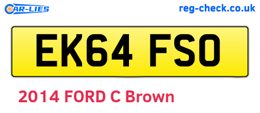 EK64FSO are the vehicle registration plates.