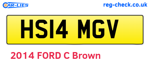 HS14MGV are the vehicle registration plates.