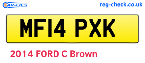 MF14PXK are the vehicle registration plates.