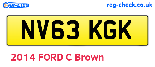 NV63KGK are the vehicle registration plates.