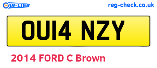 OU14NZY are the vehicle registration plates.