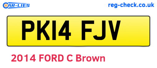 PK14FJV are the vehicle registration plates.