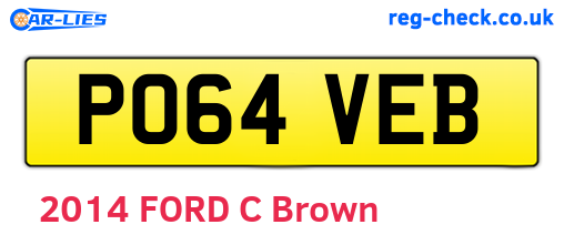 PO64VEB are the vehicle registration plates.