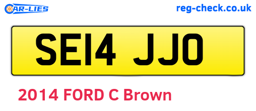 SE14JJO are the vehicle registration plates.