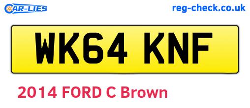 WK64KNF are the vehicle registration plates.