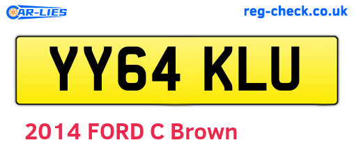 YY64KLU are the vehicle registration plates.