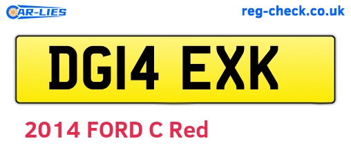 DG14EXK are the vehicle registration plates.