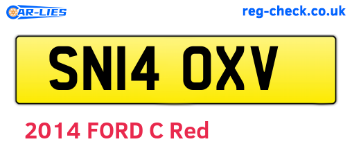 SN14OXV are the vehicle registration plates.